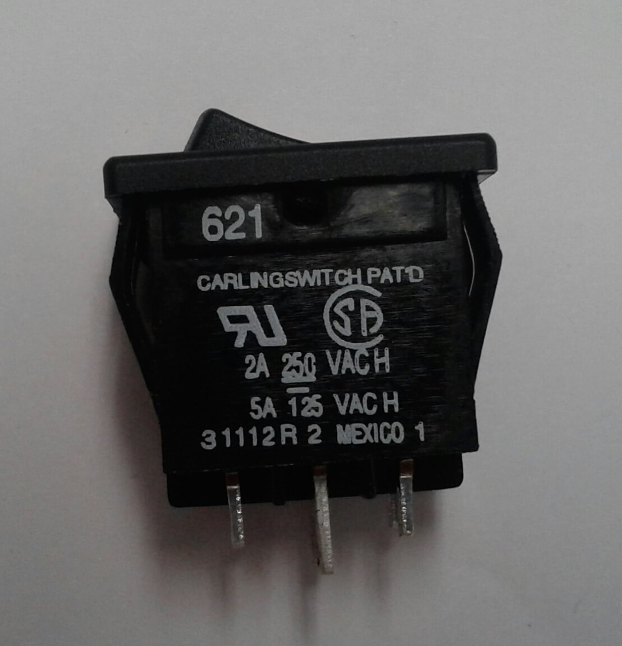 2Pc 621-12221-0-0-N Carling Miniature Rocker Switch Double Pole On-On -  Walmart.com