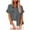 Gris Foncé, variante sur fheaev Chemises Boutonnées pour Femmes Manches Courtes Retroussées T-Shirts en Coton et Lin à Boutons avec Poche Tuniques de Travail à Col en V Blouse Hauts à Col
