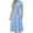 Light Blue, variant on THDHVS Maxi Dresses for Women 2025,Women's Casual Dresses,Woman Fashion Printing Button Pocket Short Sleeve Bandage Elastic Waist Turndown Collar Blouse Dress Gray M