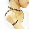 thumbnail image 2 of ZHAOCHENG Conjunto de gargantilla elástica de moda con anillo, pulsera y collar en negro, 2 of 5