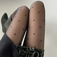 thumbnail image 2 of Medias finas japonesas de seda negra con estampado de jacquard, medias de lunares, medias de una pieza JK, 2 of 6