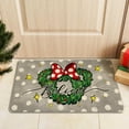 thumbnail image 6 of Christmas Believe Santa Mouse Kitchen Rugs Set of 2, Xmas Wreath Peppermint Candy Kitchen Mats Decor, Polka Dot Winter Holiday Door Mat Home Decorations -17x29 and 17x47 Inch, 6 of 6