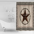 thumbnail image 2 of American Country Shower Curtain, 72" x 72", Star Farmhouse Beige Black Buffalo Plaid Waterproof Bathroom Curtain Washable Shower Curtain Set with 12 Hooks, 2 of 6