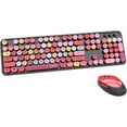 thumbnail image 1 of Colorful Computer Wireless Keyboard and Mouse Combination, Typewriter Soft Key Office Full-size Keyboard, 2.4GHz Non-drop Connection and Optical Mouse (purple Color), 1 of 9