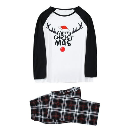 

Nomeni Christmas Pjs Deer Plaid Print Long Sleeve T Shirt Top And Pants Xmas Sleepwear Holiday Family Matching Pajamas Outfit