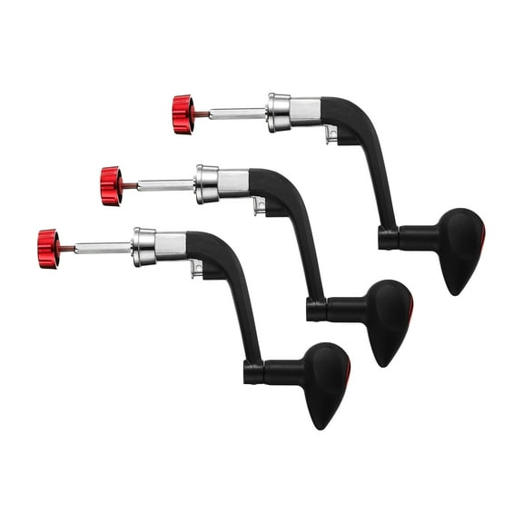 Fishing Reel Power Handle Metal Crank Rock Arm Rotary Knob Plastic Grip Replacement,  Black 3 Pack