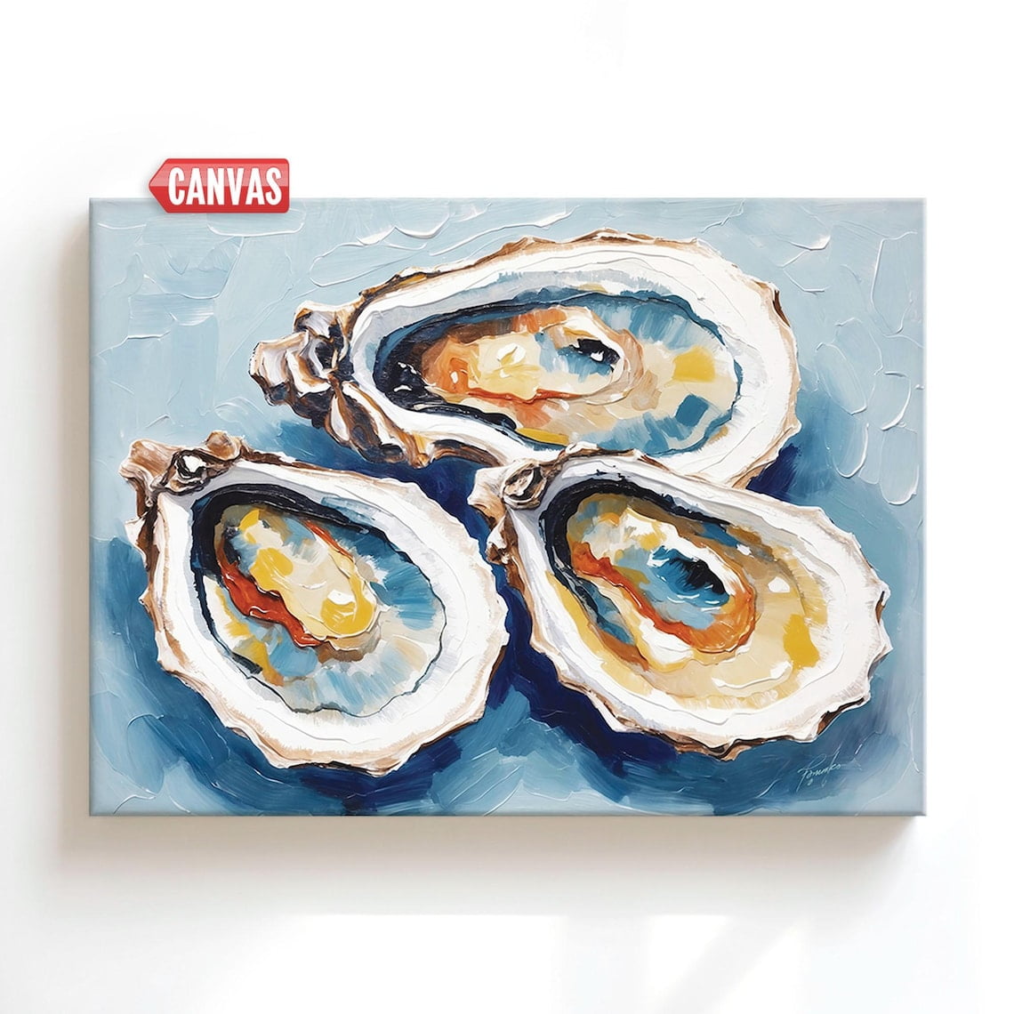 Coastal Oyster Wall Art Print Nautical Decor