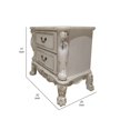 thumbnail image 5 of Aurora 32 Inch Classic Wood Nightstand 2 Drawers Subtle Carvings White - Saltoro Sherpi, 5 of 5