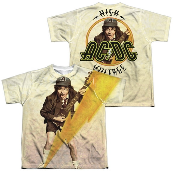 Acdc - Higher Voltage (Front/Back Print) - Youth Short Sleeve Shirt - Medium
