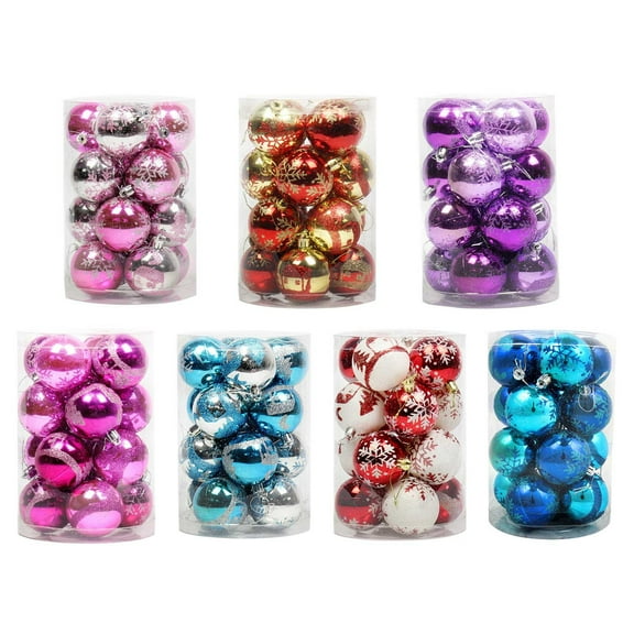 Christmas Ball Ornaments 16 Pcs - 2 inch Large Shatterproof Christmas Balls, Electroplated Glossy Decorations Indoor, Classic Holiday Party Hanging Ornaments for Xmas Tree, Wreath, Vines, Red