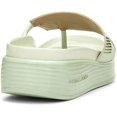 thumbnail image 3 of Donald Pliner Embellished Kid Suede Platform Sandal, Seafoam Kidsuede - 9M, 3 of 4