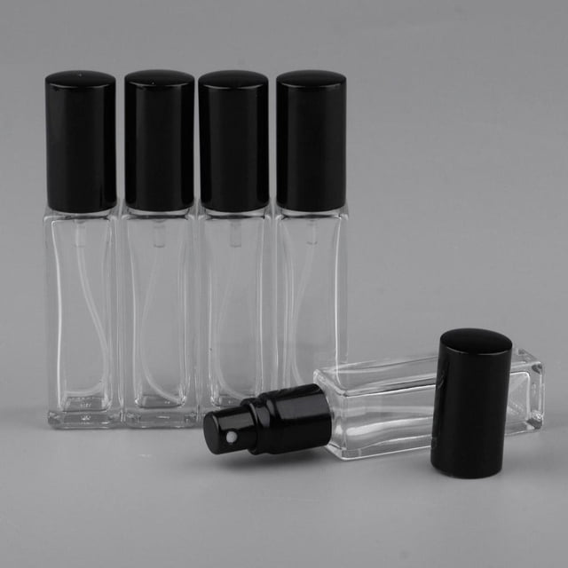 Botellas de spray 5 Uds Baoblaze 8ml Transparente Gorra negra