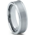 thumbnail image 2 of Charming Jewelers Tungsten Wedding Band Ring 6mm for Men Women Comfort Fit Step Beveled Edge Brushed Lifetime Guarantee Size 5.5, 2 of 5