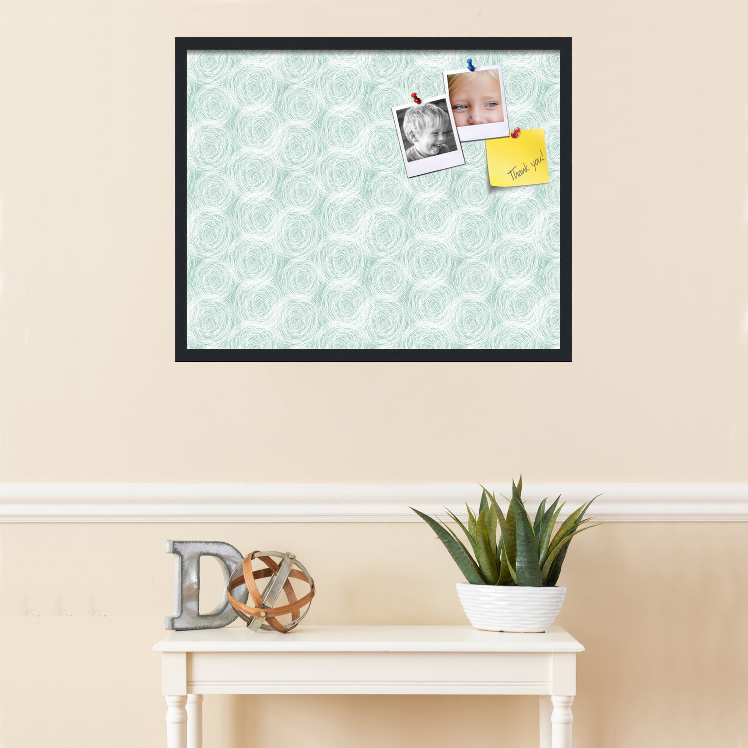 PinPix ArtToFrames 28x22 Custom Cork Bulletin Board    Poster Board Has a Fabric Style Canvas Finish, Framed in Satin Black (PinPix-1926)