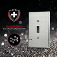 thumbnail image 2 of ENERLITES Antimicrobial Metal Toggle Switch Cover, Stainless Steel Wall Plate, Antibacterial Light Switch Cover, Corrosion Resistant, Mid-Size 1-Gang, 7711MA-5PCS, Silver, 5 Pack, 2 of 5