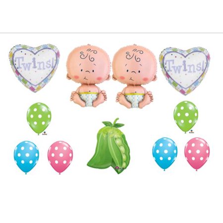 Two Peas In A Pod Twin Baby Shower Balloon Decorating Kit Supplies