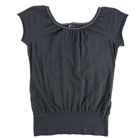 Tags Weekly Womens Solid Basic T-Shirt, Blue, Medium