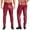 Red, variant on Men's Wetlook PVC Leather Tight Pants Leggings Zipper Front Long Pencil Trousers Clubwear Black 3XL