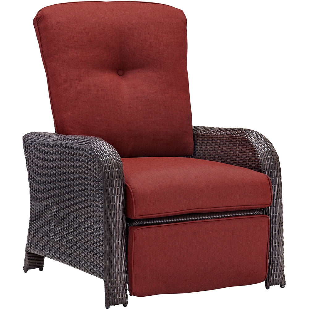 Hanover Strathmere Luxury Recliner Chair Outdoor Wicker ...