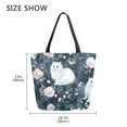 thumbnail image 6 of DIXRUYEE Tote Bag Women Weekender Travel Bag Shoulder Handbag Enchanted White Cats and Roses Printed, 6 of 10