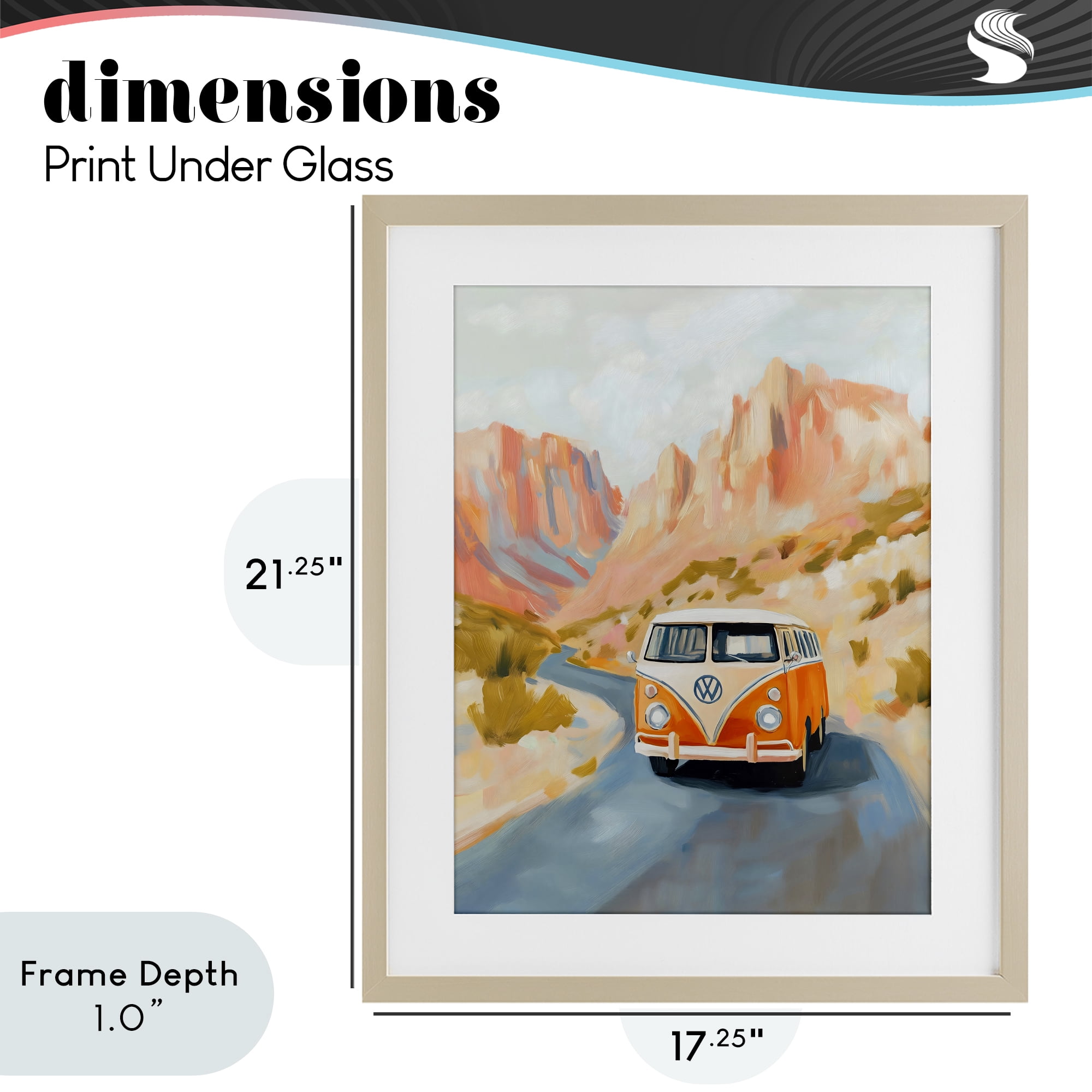 Stupell Industries Van Life Desert Canyon Birch Framed Print Under Glass, design by The Prints Vibe