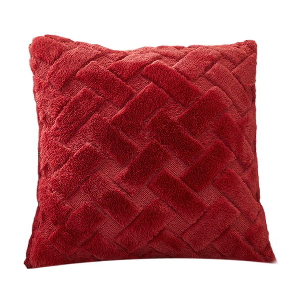 Funda de cojín de felpa, funda de almohada cuadrada con cremallera oculta para sala de estar, dormitorio, hogar, oficina, decoración
