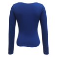 thumbnail image 4 of DHFJKG Long Sleeve T Shirts For Women V Neck Low Cut Crop Tops Fall Slim Fit Basic Tees, 4 of 4