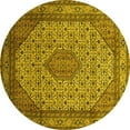 thumbnail image 1 of Ahgly Company Indoor Round Medallion Yellow Traditional Area Rugs, 6' Round, 1 of 4