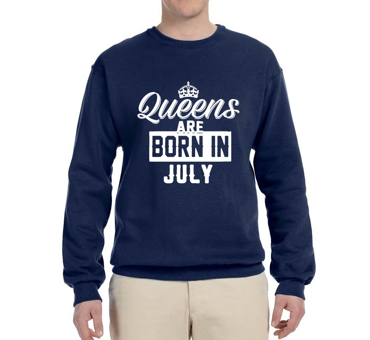 Queens are Born in July Unisex Crew Neck Sweatshirt 