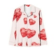 thumbnail image 3 of TIMIFIS Pyjamas de la Saint-Valentin pour Femmes Ensembles de Pyjamas pour Dames Décontractés à Manches Longues Mignon Imprimé Cœur Chemise Boutonnée Décontractée Hauts avec Pantalon Long Ensembles de Pjs, 3 of 4