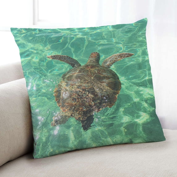 Ahgly Company Animals Turtle Indoor Throw Pillow, 18 inch by 18 inch