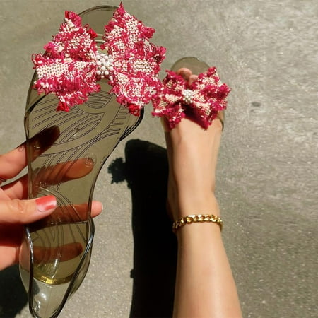 

Akiihool Womens Slippers Flip Flops Waterproof Adjustable Sandals for Womens (Red 6.5)