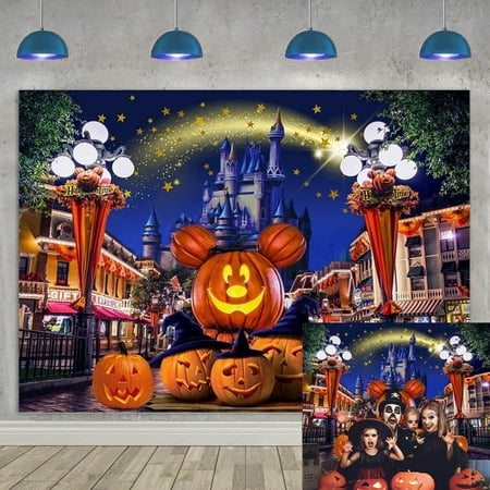 Image of Halloween Pumpkin Head Backdrops Halloween Nightmare Party Photography Background 7x5 Halloween Birthday Backdrop Baby