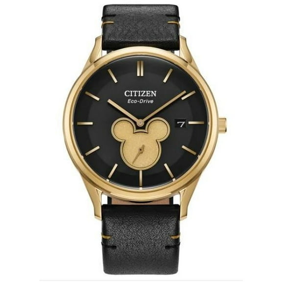 Citizen Disney Mickey Mouse Unisex Black Dial Leather Eco-Drive Watch BV1132-16W