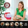 thumbnail image 2 of OVENTE Glass Electric Kettle Hot Water Boiler 1.5 Liter Borosilicate Glass Fast Boiling Countertop Heater - BPA Free Auto Shut Off Instant Water Heater Kettle for Coffee & Tea Maker - Red KG83R, 2 of 11
