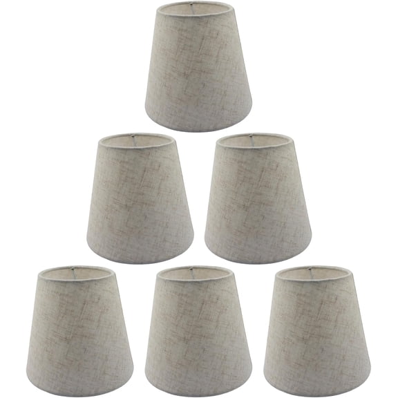 Handmade Chandelier Shades Set of 6, Linen Chandelier Lamp Shades Clip On Small Lamp Shades Replacement(Cross Linen)