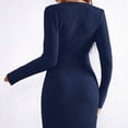 thumbnail image 7 of Ohufall Fall Winter Stretchy Rib Maternity Dress For Women, Wrap V Neck Adjustable Tie Postpartum Breastfeeding Outfit, 7 of 7
