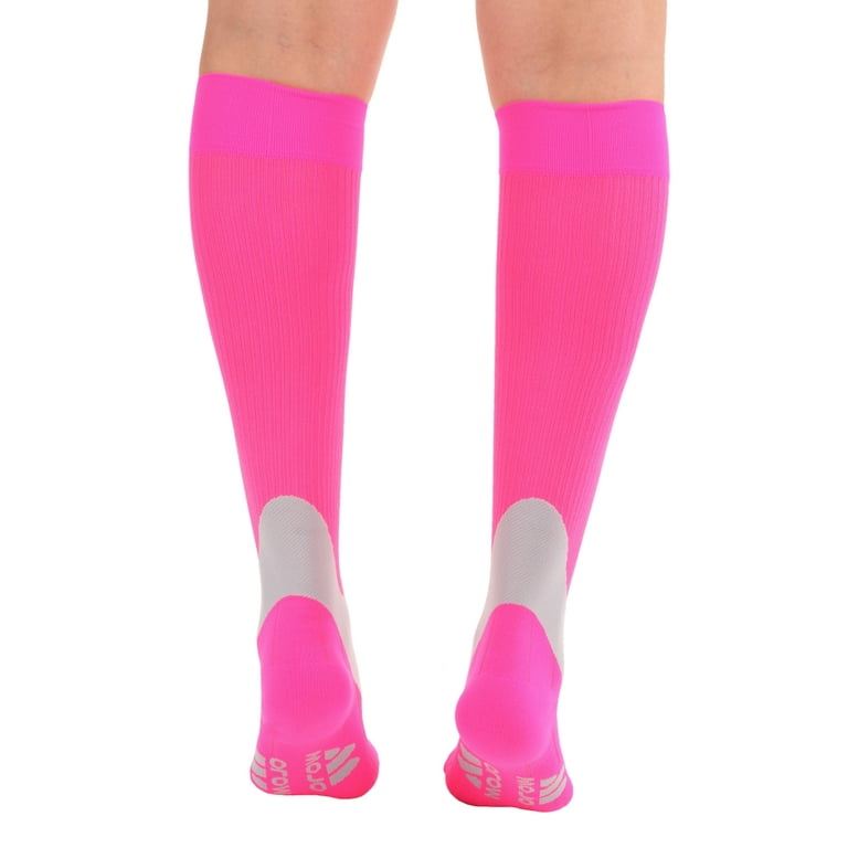 Mojo Unisex Compression Socks 20-30mmHg for Edema, Swelling - Hot Pink,  Small