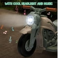thumbnail image 4 of Lumiparty 6V Bubble Motorcycle Ride on Toy Car for Kids, with Music, LED Headlights, Forward/Reserve, Pedal, 3 Wheels Ride on Motorbike for Kids 3-8, Beige, 4 of 7