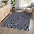 thumbnail image 2 of 5'x7' Modern Blue Area Rug, Washable Stain-Resistant Non-Slip Throw Rug for Living Room, Dining Room, 2 of 6