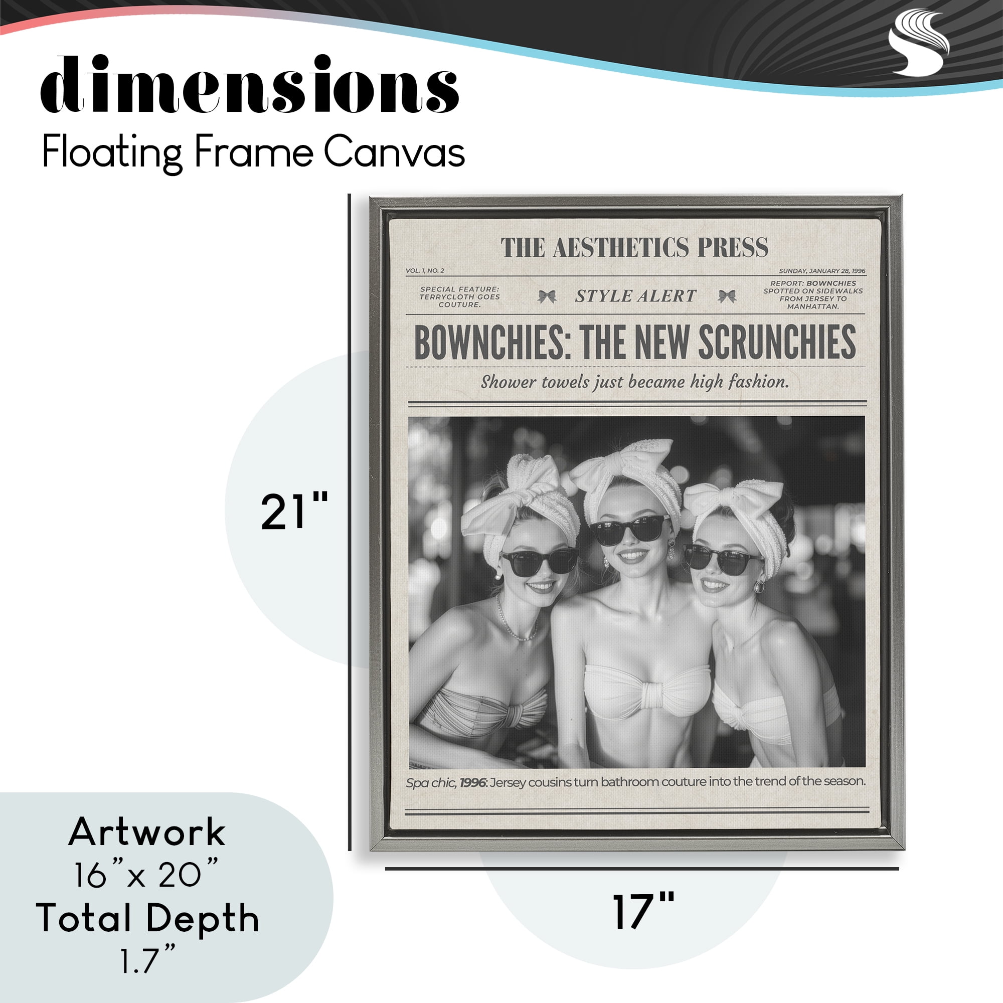 The Aesthetics Press Magazine Gray Framed Floater Canvas Wall Art, design by A Barefoot Stylist