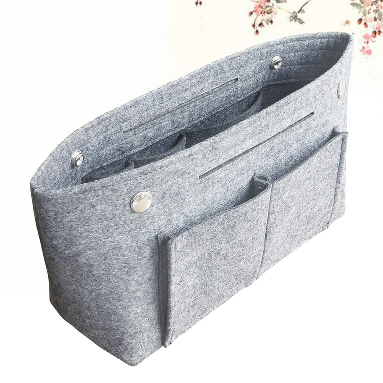 Felt Cloth Insert Bag Organizer Makeup Bucket Organizer Travel Inner Purse  Portable Classic Portable Makeup Bag Cosmetic Make Up Accessories Tote Bag  For Teen Girls Women College Students Rookies & White-collar Workers