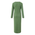thumbnail image 5 of Lispipm Maternity Sweater Dress for Women Ribbed Knit Long Sleeve Crew Neck Pregnant Clothes with Side Slit for Fall Winter Green M, 5 of 9