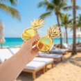 thumbnail image 4 of unbranded 2Pares Gafas De Piña Doradas Con Tropical Para Fiesta Luau Y Accesorios De, 4 of 8