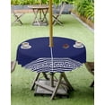 thumbnail image 4 of nqOlkjepod Navy Blue Geometric Outdoor Tablecloth with Umbrella Hole & Zipper, White Greek Key Farmhouse Round Table Cover 54 Inch, Dining Waterproof Table Cloth Protector for Patio/Party/Picnic, 4 of 7