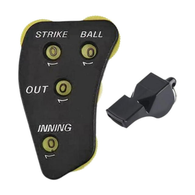 Béisbol Umpire Clicker Balls Strike Outs Entradas portátiles 4 ruedas con silbato de béisbol Clicker para ejercicio deportivo