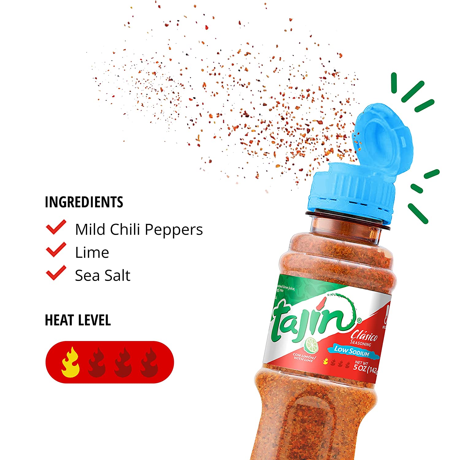 Tajin Clasico Low Sodium Chile Lime Mexican Seasoning 5 Oz Bottle 1