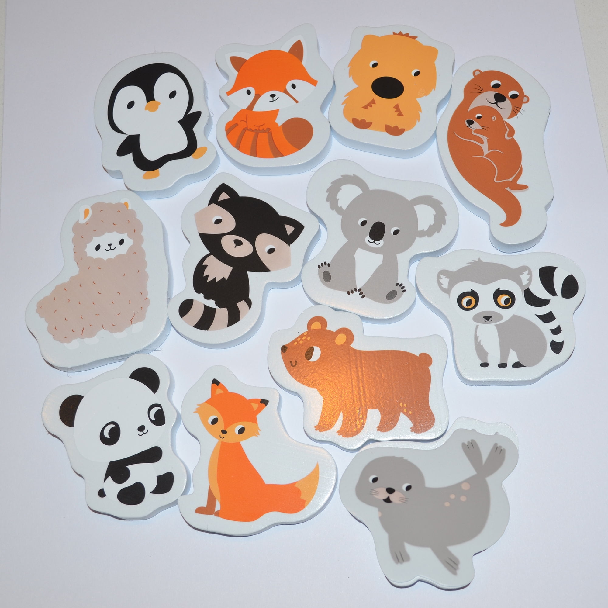Buddy & Barney: Bath Time Stickers - Furry Friends - 12 Reusable Chunky Foam Pieces, Land & Water Animals, Mesh Storage, Water Tub Toy, Kid-Toddler 1+