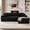 Black, variant on Aukfa 107" Cloud Modular Sectional Couch with Left-Facing Chaise, Corduroy Deep Seat Boneless Sofa for Living Room, Apartment, Emerald