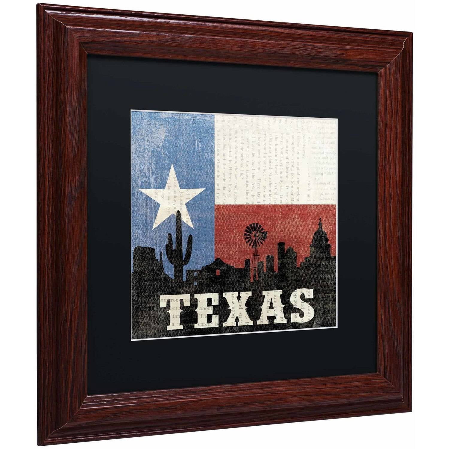 Trademark Fine Art "Texas" Canvas Art by Moira Hershey, Black Matte, Wood Frame